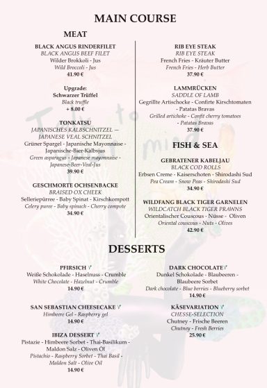 Main Course and Dessert